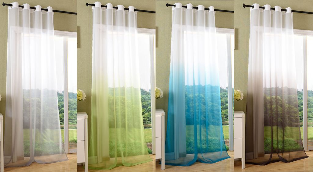 Vorhang transparent Farbverlauf mit Schal