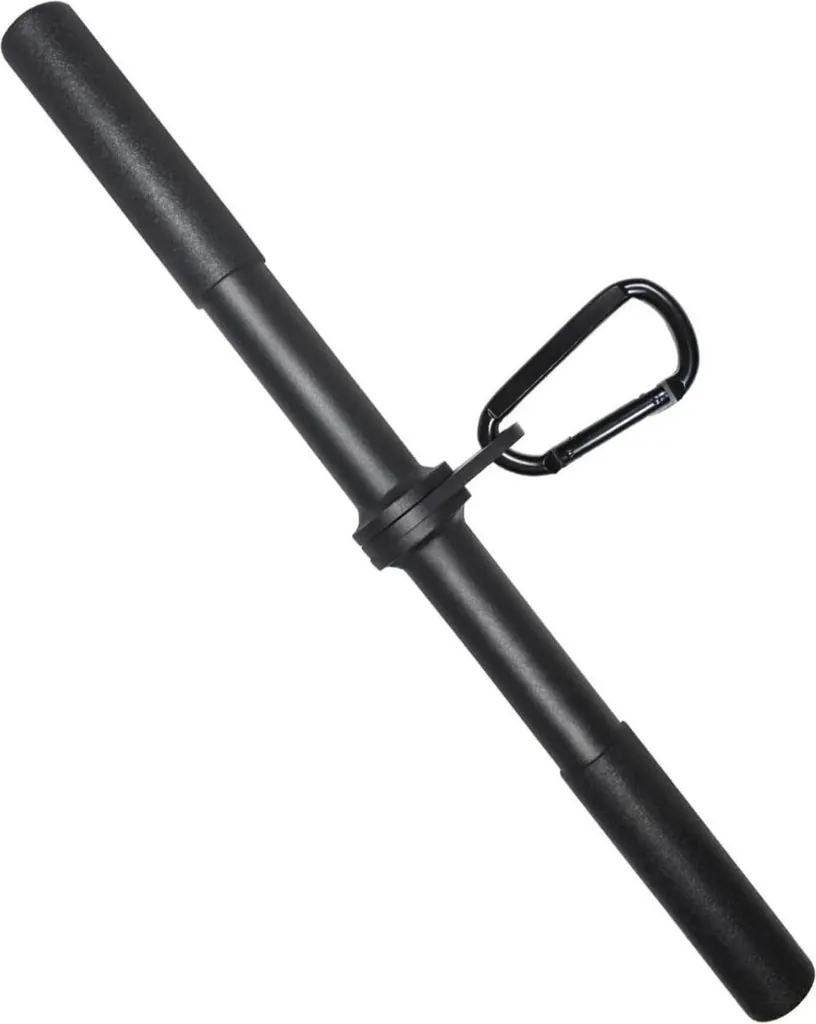 Accessoire poulie musculation : barre triceps et biceps pivotante