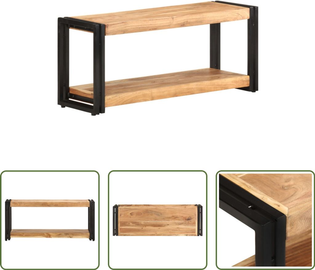 The Living Store TV-Schrank 90x30x40 cm Akazie Massivholz