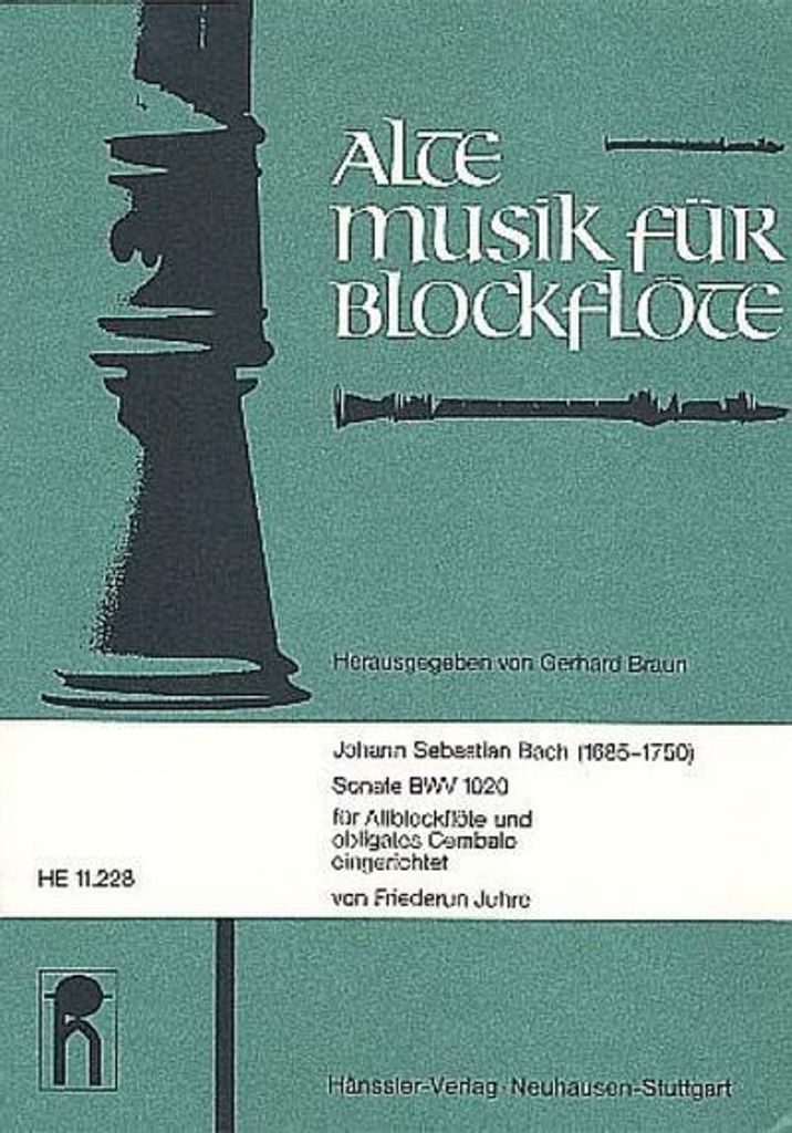 Sonate BWV1020 für Altblockflöte und obligates Cembalo