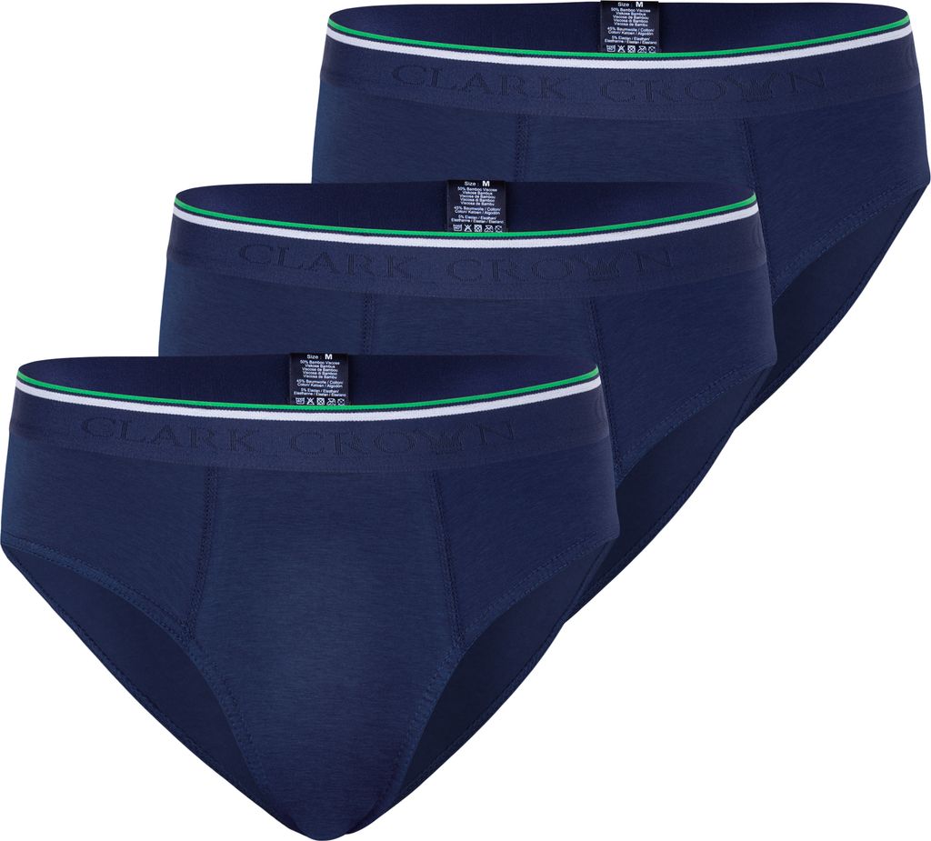 Clark Crown 3er Pack "Bambus" Sport Slips XXL marineblau