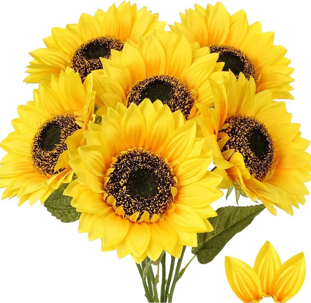 Tournesols Artificiels Jaunes 22.8cm Bouquet de 3 Pièces pour Déco