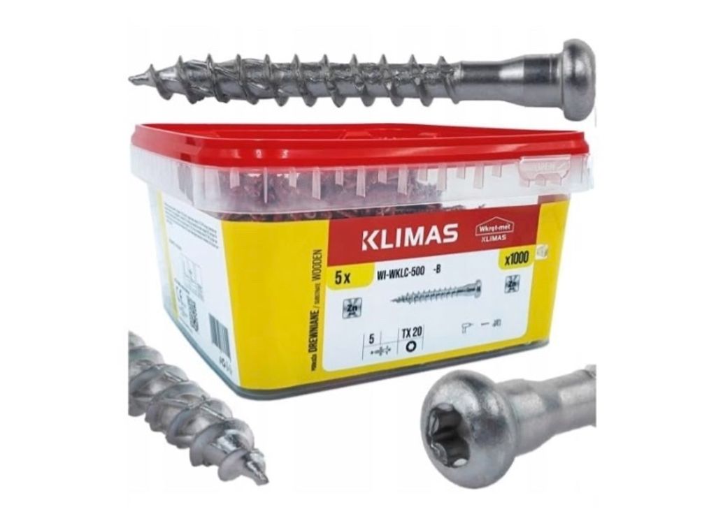 Klimas Winkelbeschlagschrauben Weiß 5x40 - 1000 Stk.