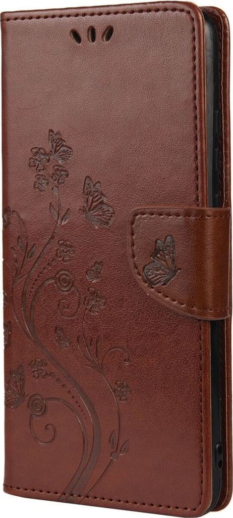 Mobigear Flowers Samsung Galaxy A53 Hülle Klapphülle Geldbörse - Braun