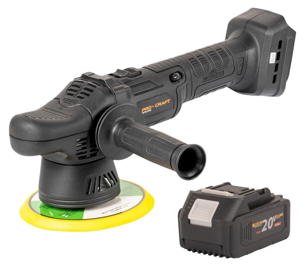 Procraft PM20bb Akku Poliermaschine 20 V 150 mm + 1x Akku 4,0 Ah - ohne Ladegerät