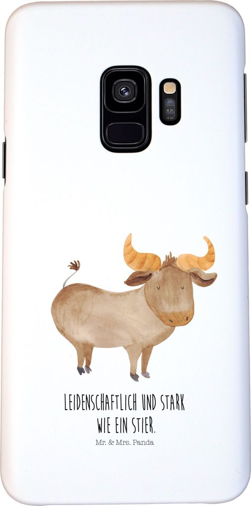 Mr. & Mrs. Panda Samsung Galaxy S9 Handyhülle Sternzeichen Stier - Weiß - Geschenk, Smartphone Hülle, Cover, Handy Schutzhülle, Geburtstag Mai,...