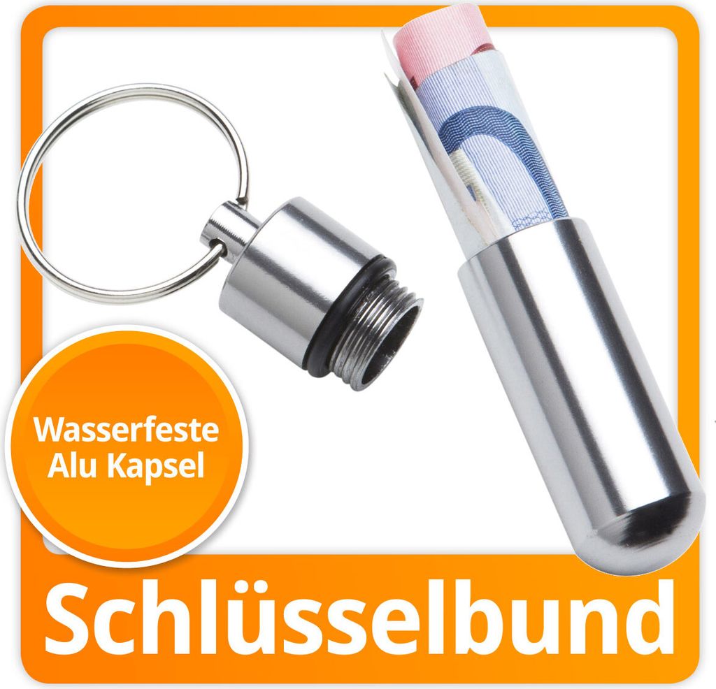 Wasserdichte Pillendose Schlüsselanhänger – Mini Medikamentenbox & Tablettendose für unterwegs – Notfall Kapsel für Damen & Herren