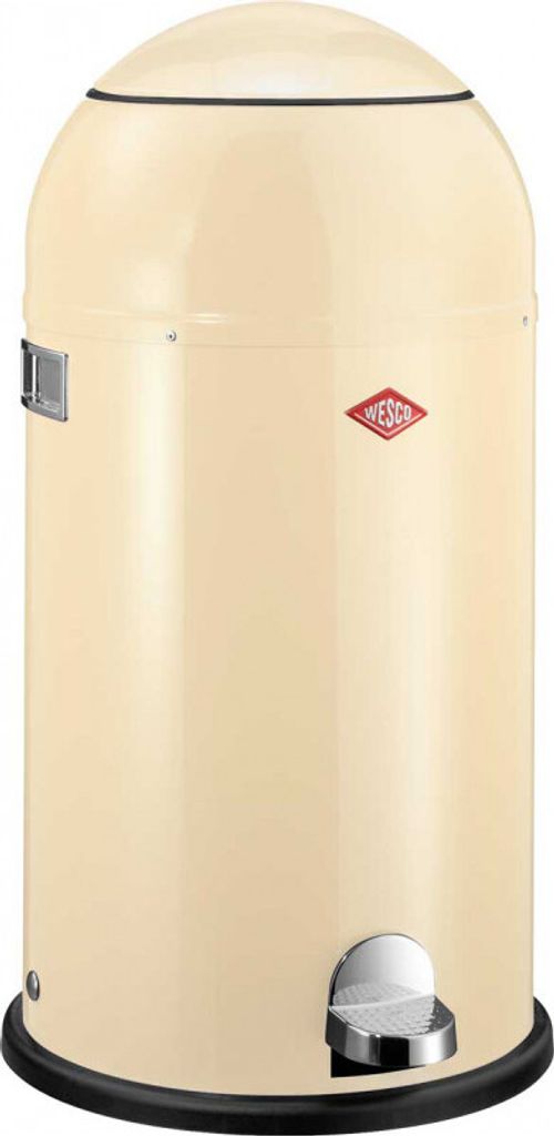 Wesco Mülleimer Liftmaster mit Dämpfer, Abfallsammler, Tretabfallsammler, Treteimer, Stahlblech, Mandel, 33 L, 186642-23
