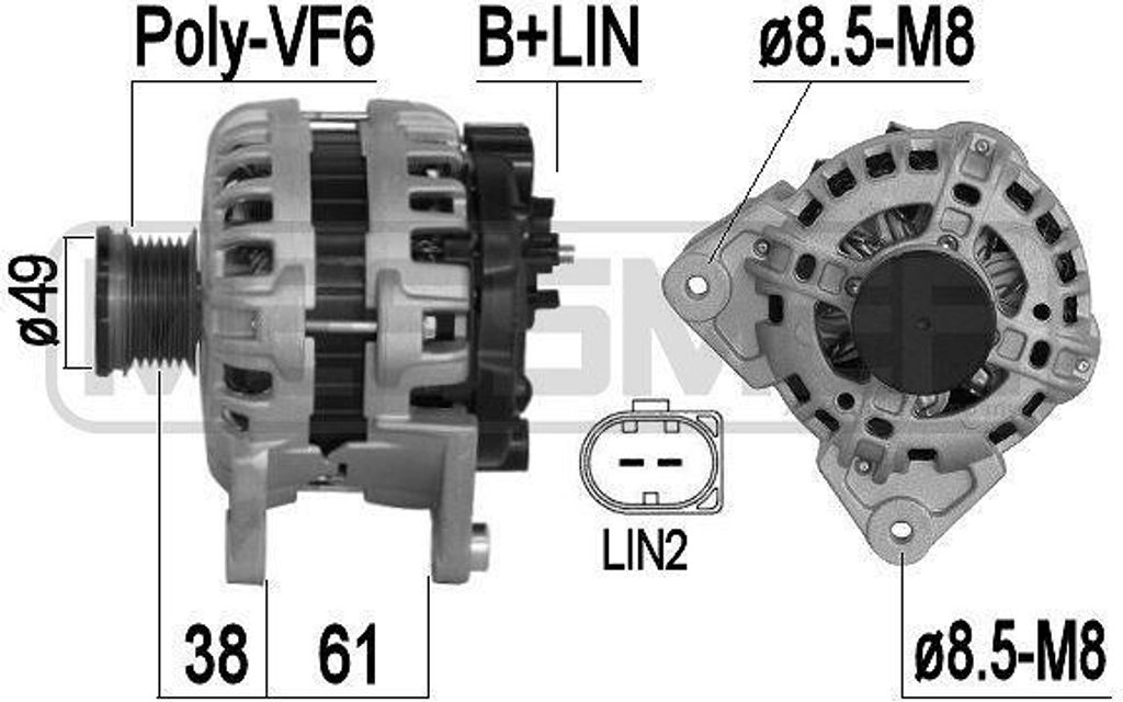 ERA 209375A - OE 049 030 23D Lichtmaschine für Mii (KE1, KF1), Citigo (NF1), UP