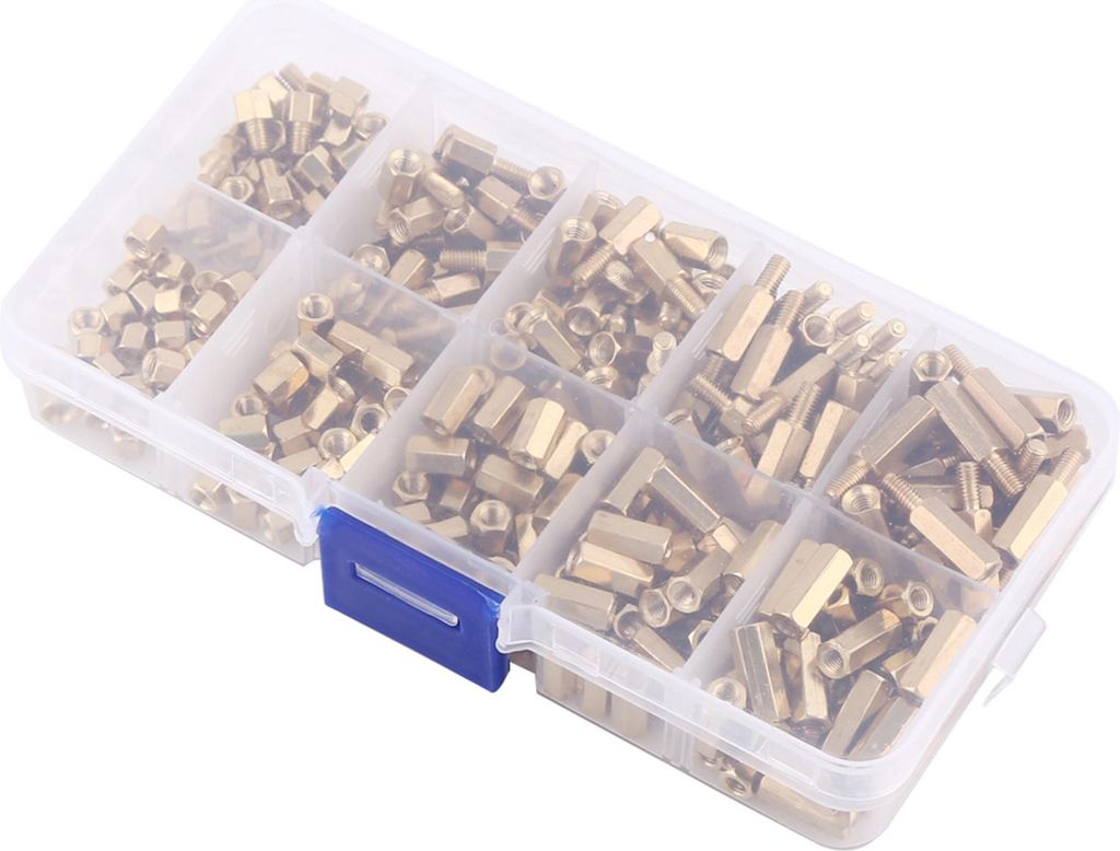 300 Stück M3 Messing-Abstandshalter, Sechskant-Außen- und Innensechskant-Abstandshalter-DIY-Set für Motherboards