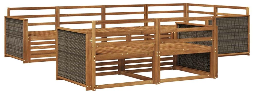 vidaXL Outdoor-Sofagarnitur 7 pcs Natur