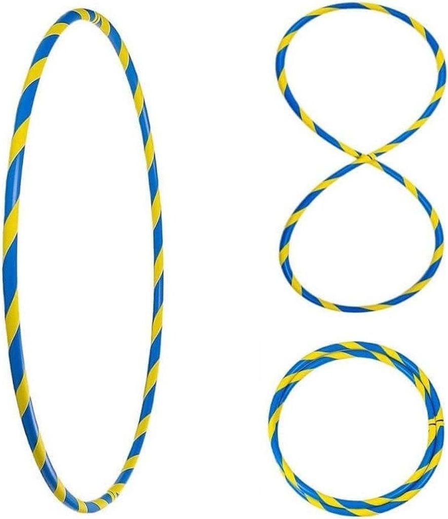 Bunter Hula Hoop Reifen, faltbar, Ø100cm Blau-Gelb