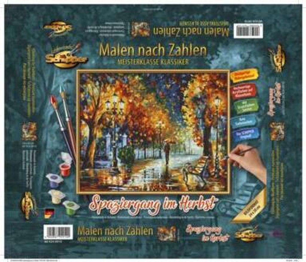 Schipper 609240910 Malen nach Zahlen – Spaziergang im Herbst - Bilder malen für Erwachsene, inklusive Pinsel und Acrylfarben, 24 x 30 cm