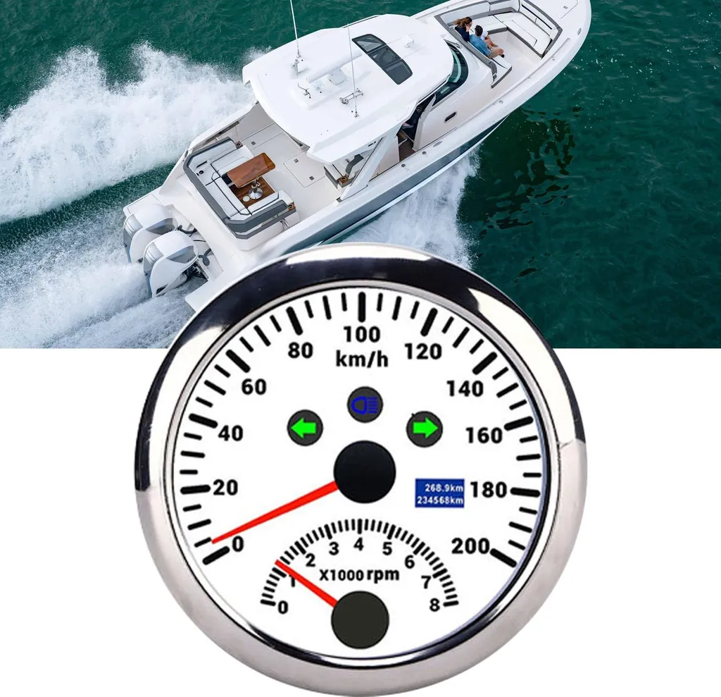 Compteur de vitesse GPS 85mm 200km/h avec compte-tours 8000 tr/min