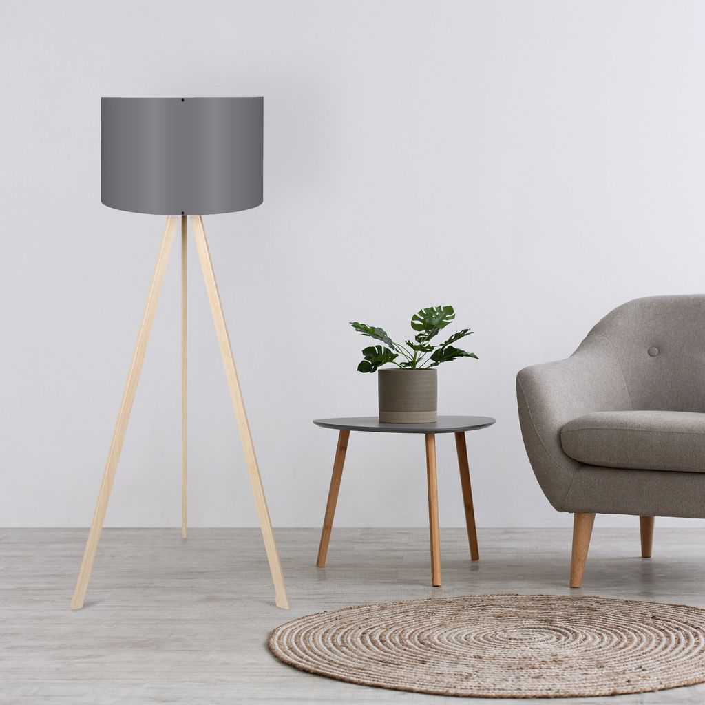 Opviq, AYD-1808, Stehlampen, Grau, MDF, 38 x 38 x 140 cm