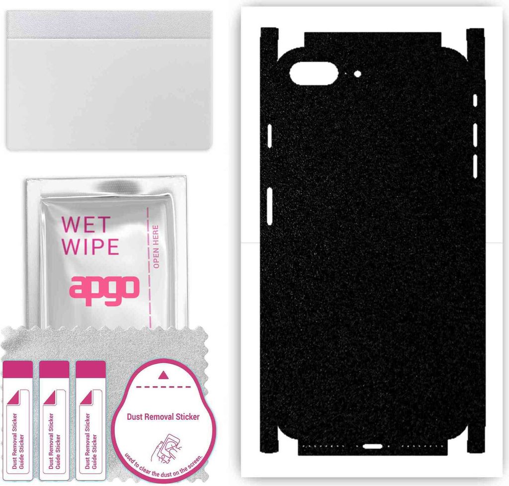 apgo Rückseite + Seiten Schutzfolie, Skin, kompatibel mit Apple iPhone 8 Plus, Hinten Displayschutzfolie aus Vinylfolie, kratzfest, einfache Monta...