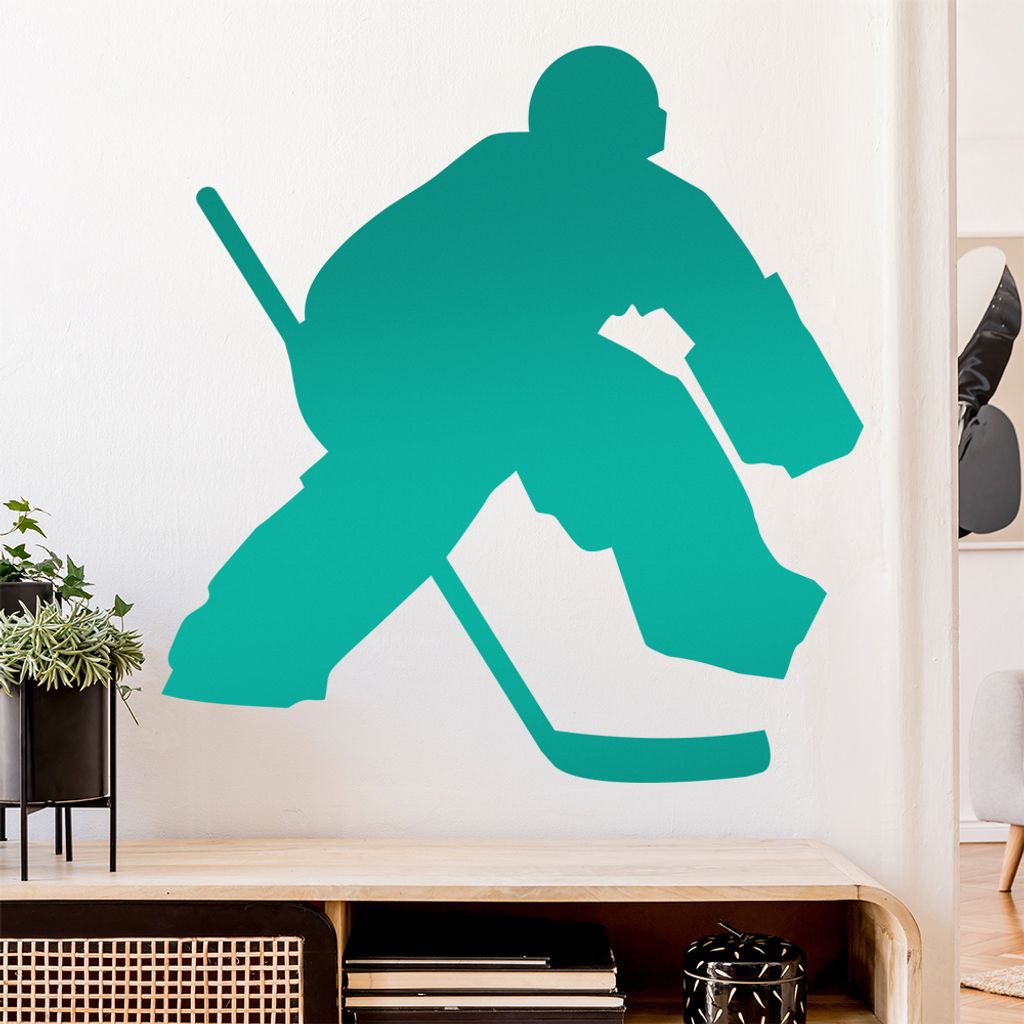 Eishockey Puck Spieler Figur Wandtattoo Wandaufkleber Wall Sticker - Dekoration, Küche, Wohnzimmer, Schlafzimmer, Badezimmer