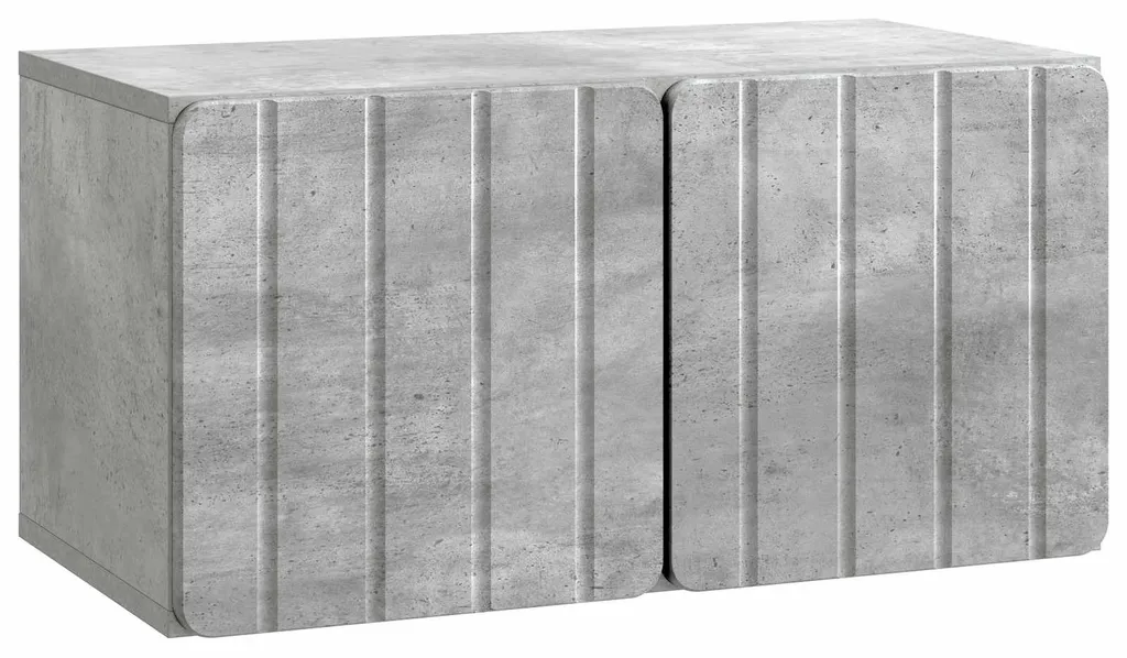Meuble TV mural gris béton : fini les câbles visibles et l'encombrement