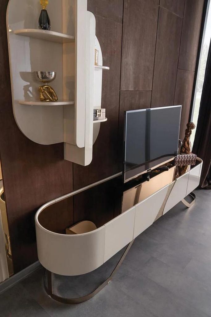 Wohnwand Sideboard Wandregal Fernsehschrank Lowboard TV Verspiegelt