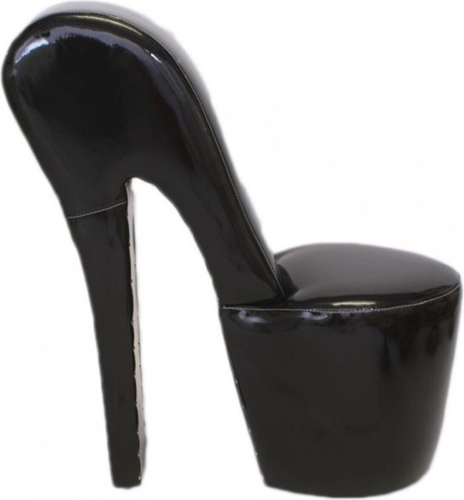 Casa Padrino High Heel Sessel Schwarz Lack Luxus Design - Designer Sessel - Club Möbel - Schuh Stuhl Sessel