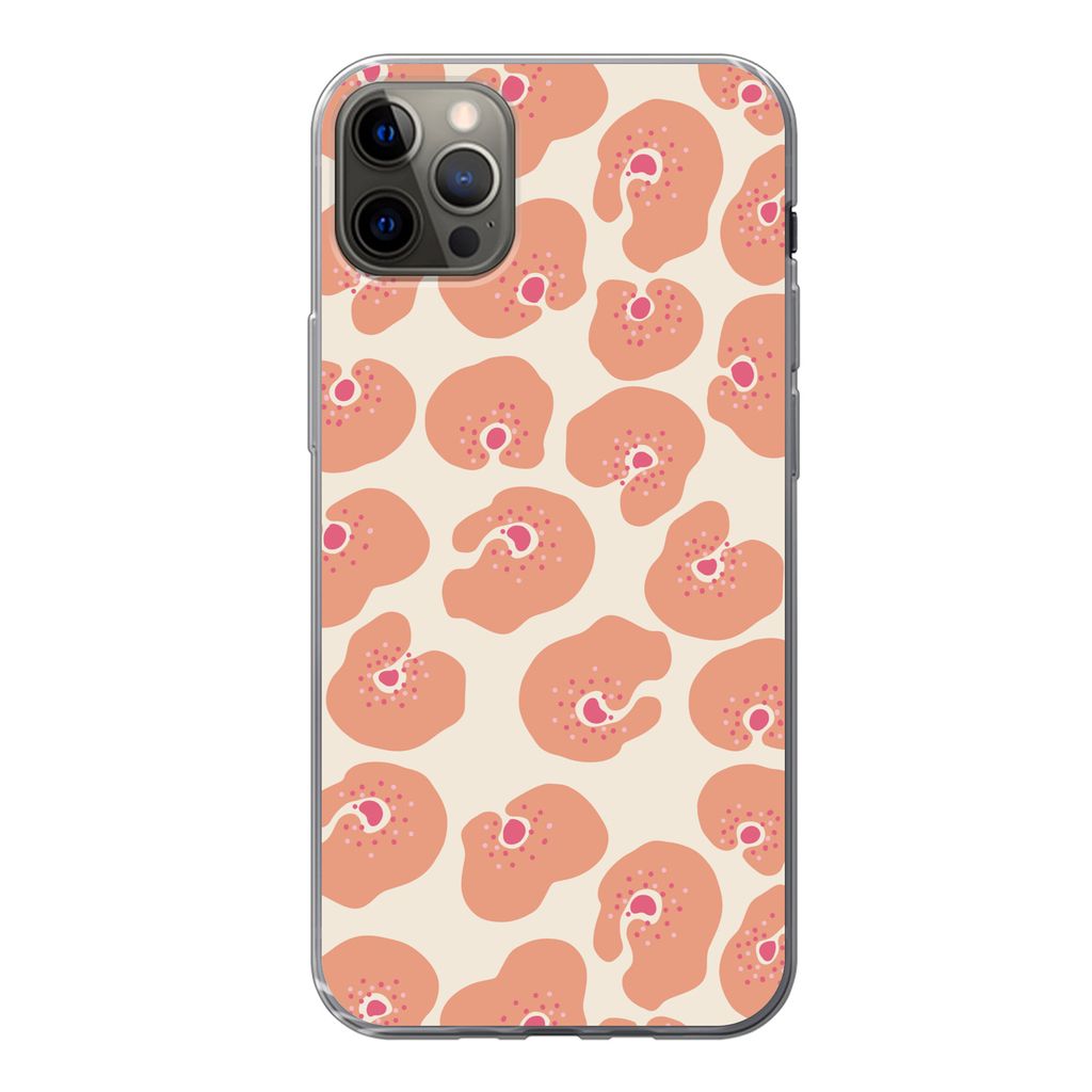 MuchoWow Handyhülle Schutzhülle Hülle für iPhone 13 Pro Max Blume - Muster - Abstrakt Silikon Softcase Handy Hülle - Mobiltelefon
