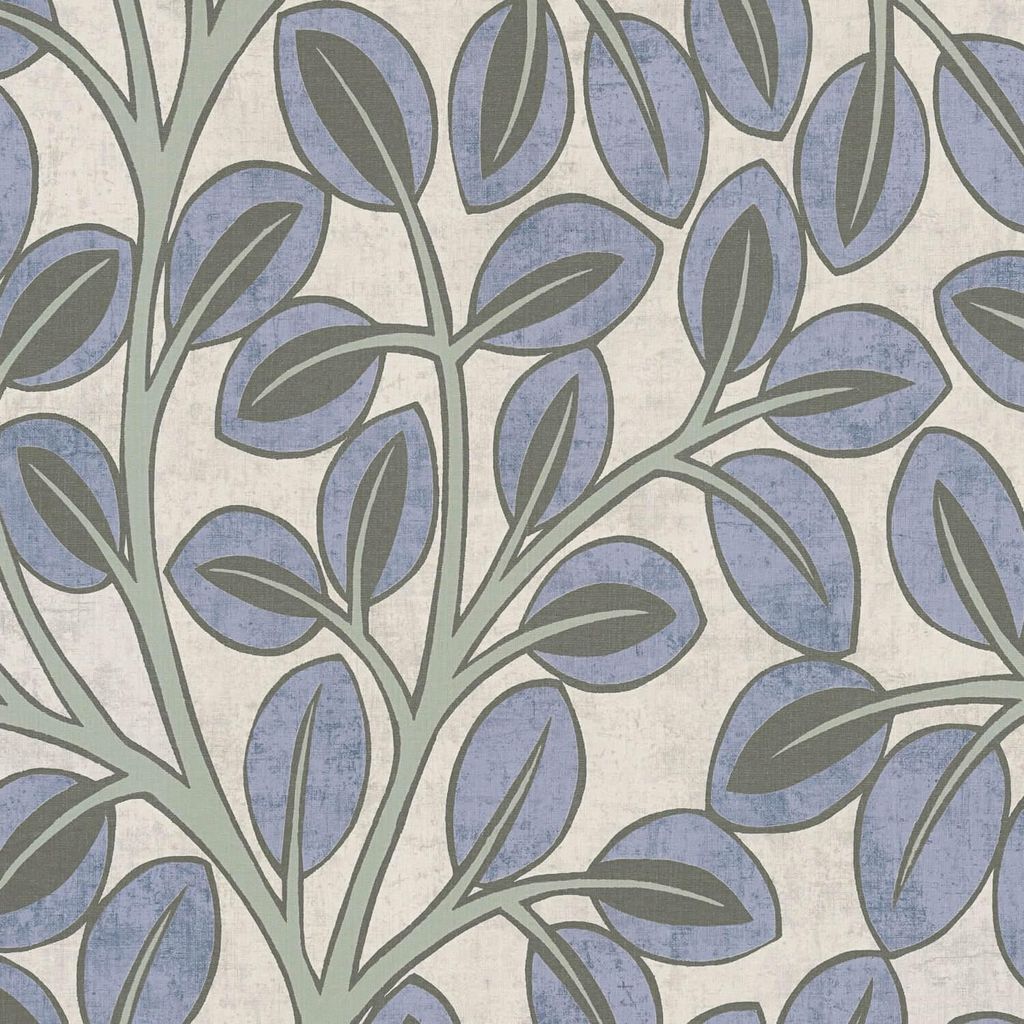 Profhome 791501-GU Landhaus Tapete Floral grau tauben-blau oliv-grün 5,33 m2