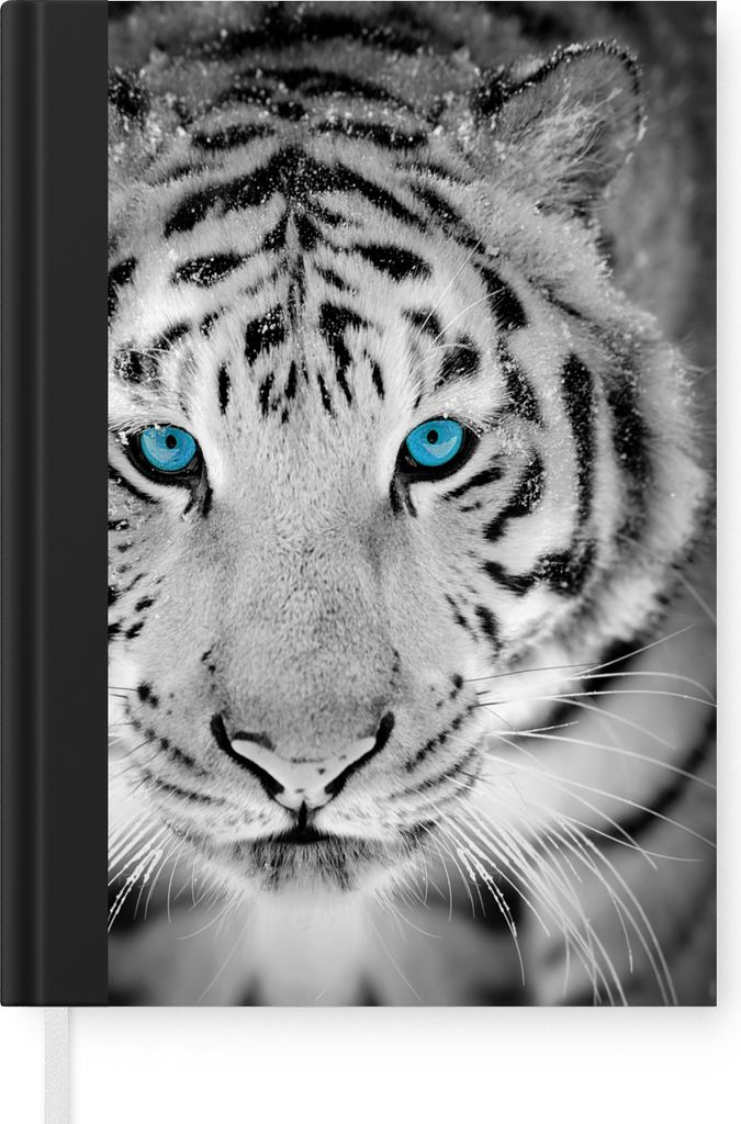 MuchoWow Notizbuch Tagebuch Haushaltsbuch Notebook A5 Tiger - Kopf - Augen - Notizblock - Notizheft - Notebook - Schreibblock - Papier