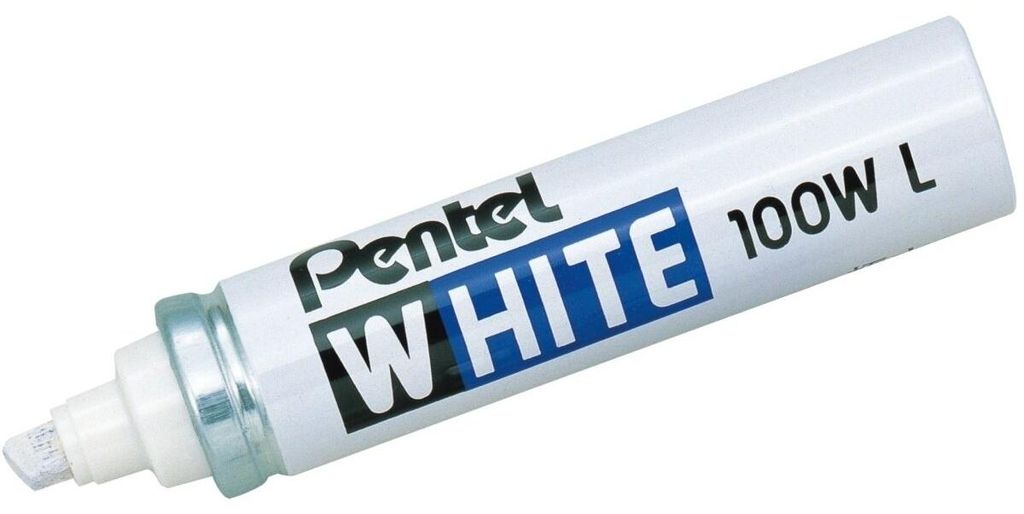 Bílý permanentní popisovač Pentel X100W, klínový hrot, bílý Obrázek produktu 
