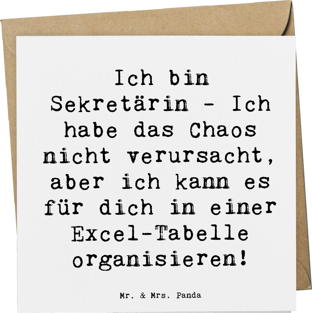 Mr. & Mrs. Panda Glückwunschkarte Spruch Sekretärin Ordnung Produktbild 