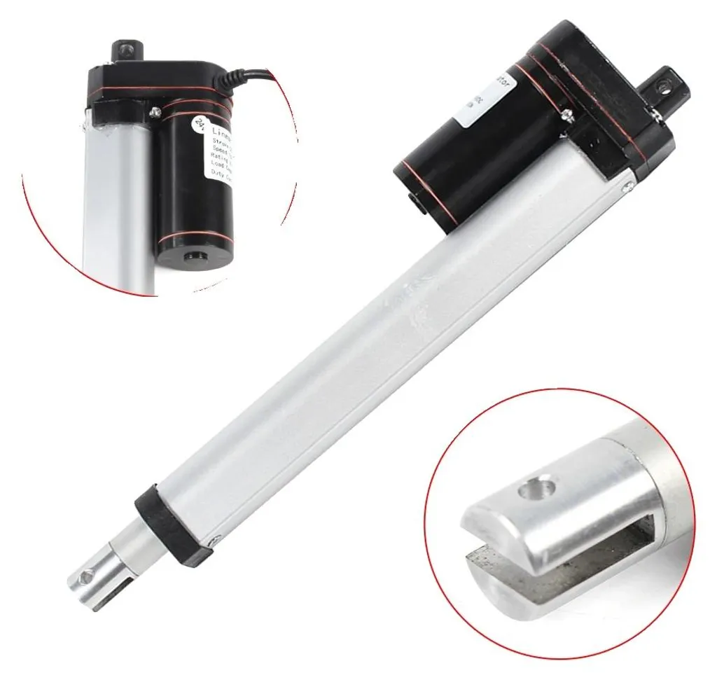 Actionneur linéaire pour domotique et trappe de toit argent 12V