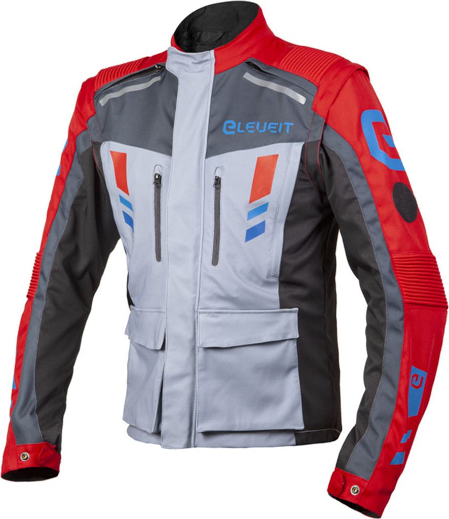 Eleveit Mud Maxi Motorrad Textiljacke, grau/rot, 3XL