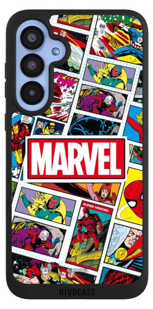 NIVOCASE Handyhülle für Samsung Galaxy A55 5G Hülle NIVOpure Case Schwarz Comic Muster Marvel