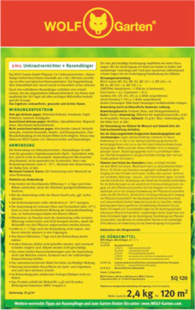 Wolf-Garten SQ120 Unkrtv.+Rasendng. SQ 120, 314829 Dnger