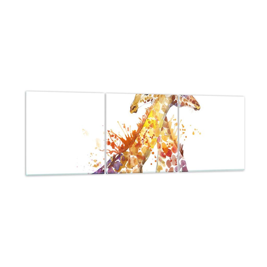 Bilder auf glas - Giraffen Tiere Kinder Safari - 150x50cm - Glasbilder - Wandbilder - Kunstdruck - zum Aufhängen bereit - Wanddekoration aus Glas ...