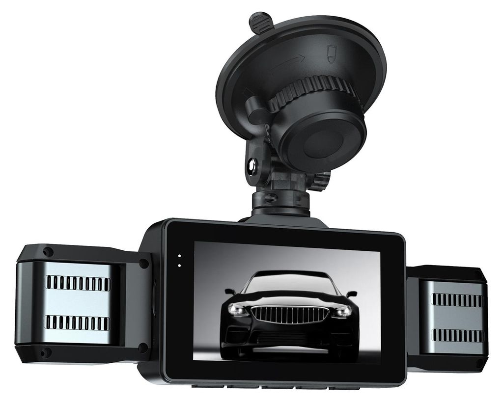 360°-Dashcam mit 4 Kanälen, Front-, Heck-, Links- und Rechtskamera für Autos, 4 IR-Strahler für Nachtsicht, WLAN- und App-Steuerung, WDR, 24-St...