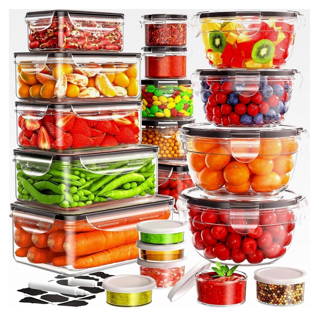 Set mit 40 Frischhaltedosen und Deckeln (20 Behälter + 20 Deckel) für die Küche, auslaufsichere Lebensmittelbehälter, Meal Prep Boxen