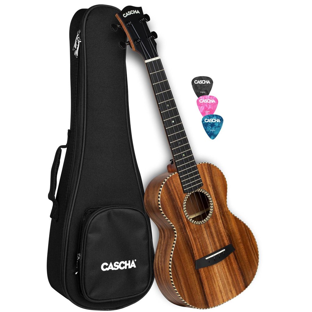 Cascha HH2311 All Solid Acacia Tenor Ukulele Set