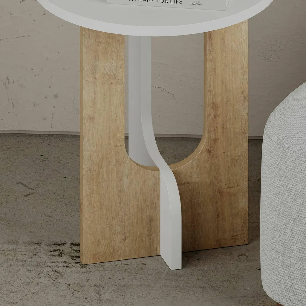 Petite Table d'Appoint Bret Blanche Rectangulaire 40x40 cm Design Chic