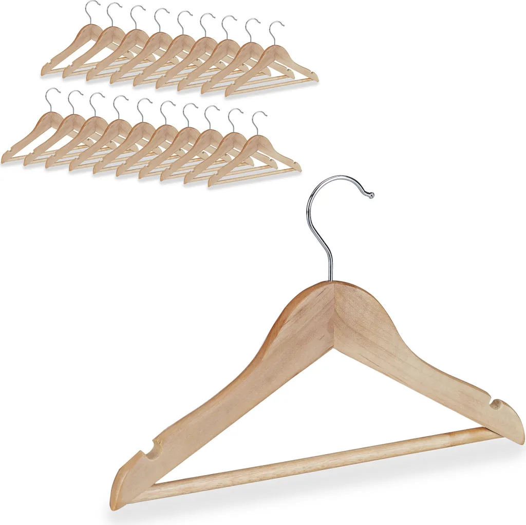 Cintre pour enfants en bois avec barre pantalon lot de 40 petits formats