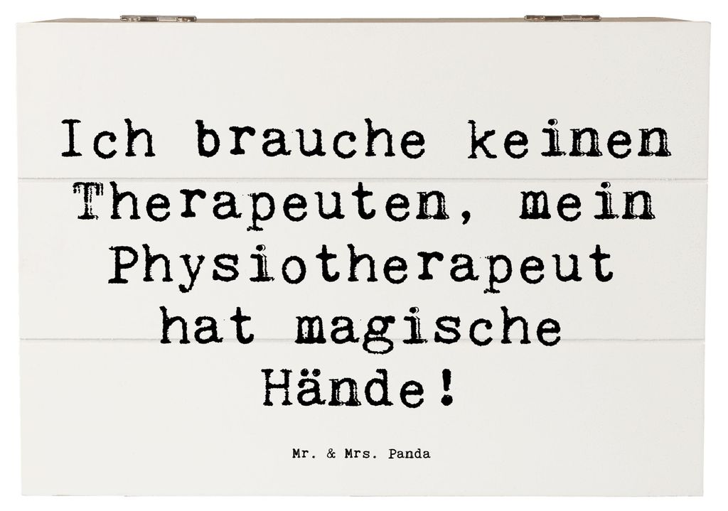 Mr. & Mrs. Panda Holztruhe Spruch Magische Hände Physiotherapeut 22 x 15 cm - Weiß - Geschenk, Erinnerungsbox, Heilung, Berufsleben, fotobox, The...