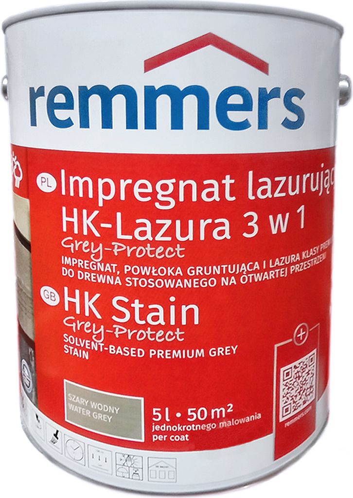 Remmers HK-Lasur 3v1 Grey-Protect vodná sivá, 5 litrov, Obrázok produktu