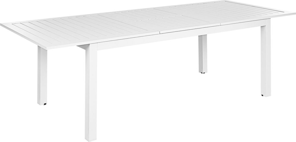 BELIANI Gartentisch Weiß Aluminium Rechteckig 180x90 cm Produktbild 