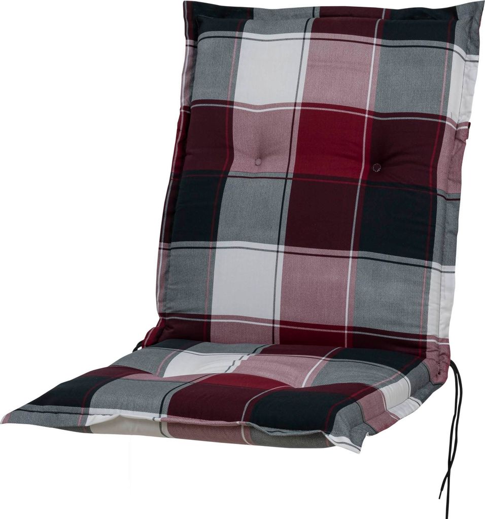 Auflage Niederlehner Prato 10236-305 rot-grau-weiß kariert 98x46x8 cm Sun Garden