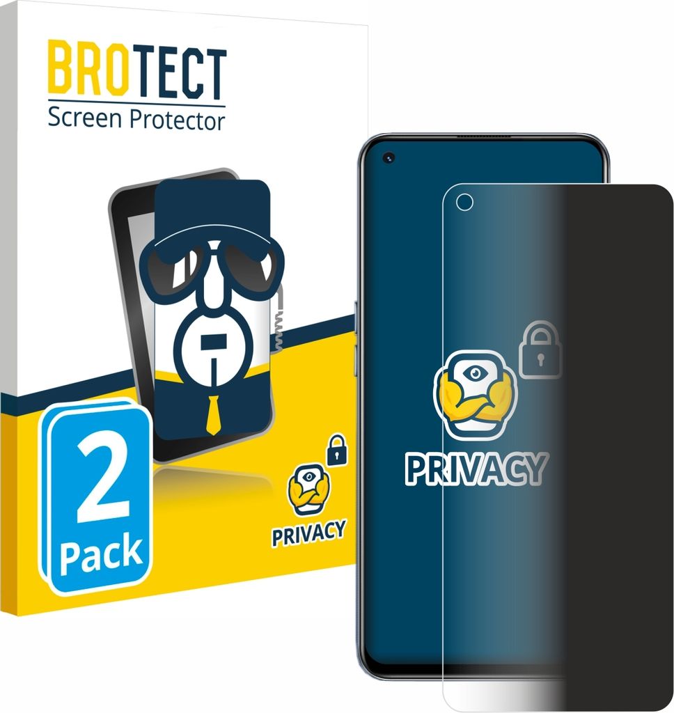 2x BROTECT Sichtschutzfolie für realme GT Neo Anti-Spy Privacy Sichtschutz Blickschutz Folie Blaulicht-Schutz