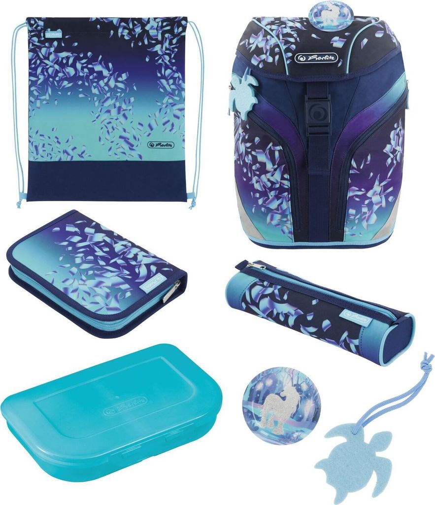 herlitz Schulranzen SoftLight Plus GREENline "Blue Ice" für Grundschüler