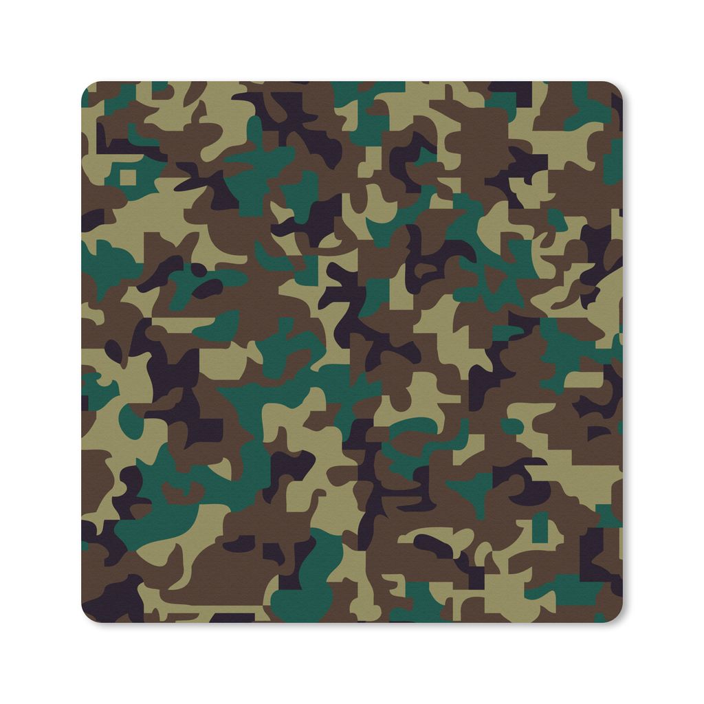 MuchoWow Mauspad Mousepad Camouflage-Muster mit dunklen Farben 20x20 cm - Mousepads - Maus Mat - Pad - Mausunterlage - Desk Mat - Bureauartikeln