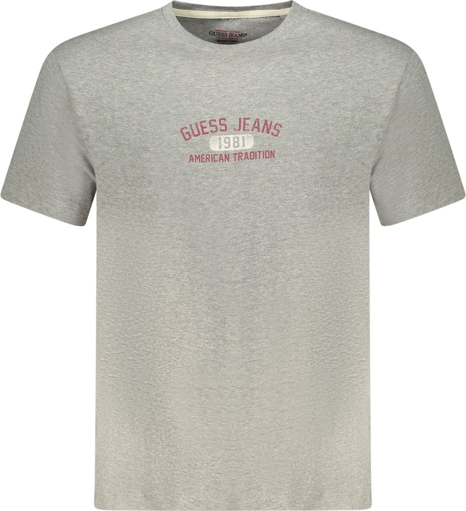 Bio-Baumwoll T-Shirt für Herren: Kurzarm, Grau, mit Logo-Print