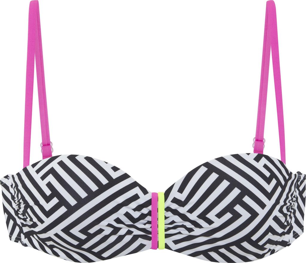 Buffalo Bügel-Bandeau-Bikini-Top schwarz-weiß Größe 42 Cup A