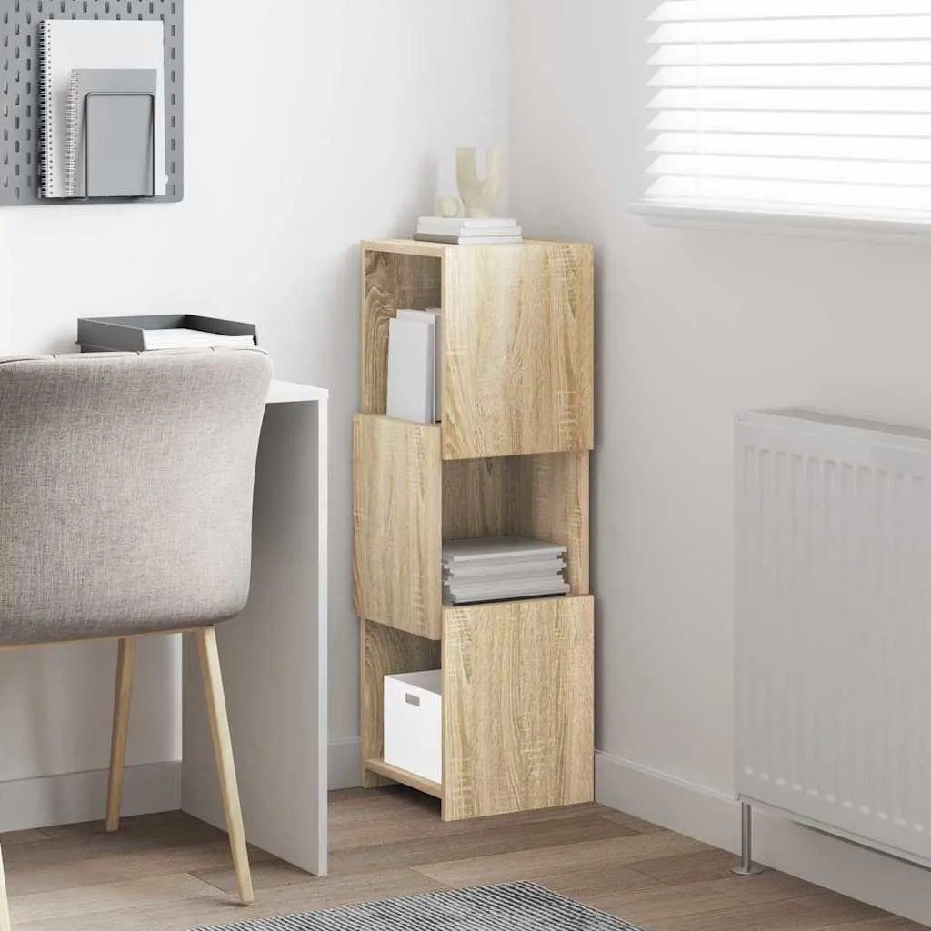 Mobiletto Angolare Rovere Sonoma 95 cm - Ideale per Camera e Bagno - 3