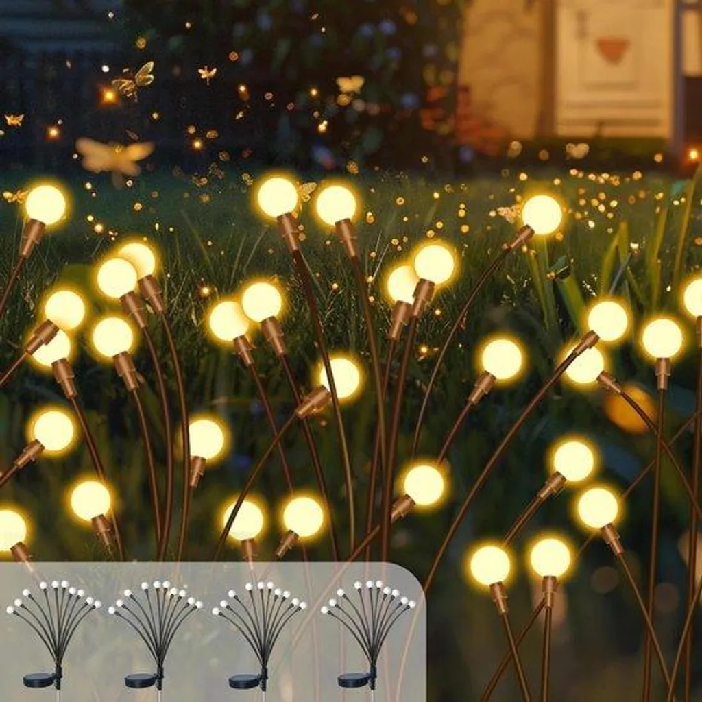 Luminaires solaires étanches lot de 4 avec 10 LED pour jardin et terrasse